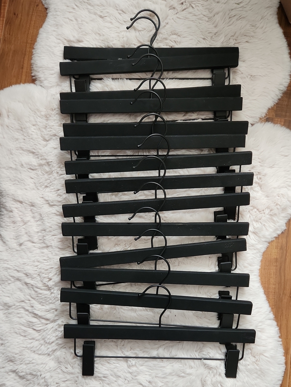 Set Of 14 Non-slip Silicone Covered Wood Hangers